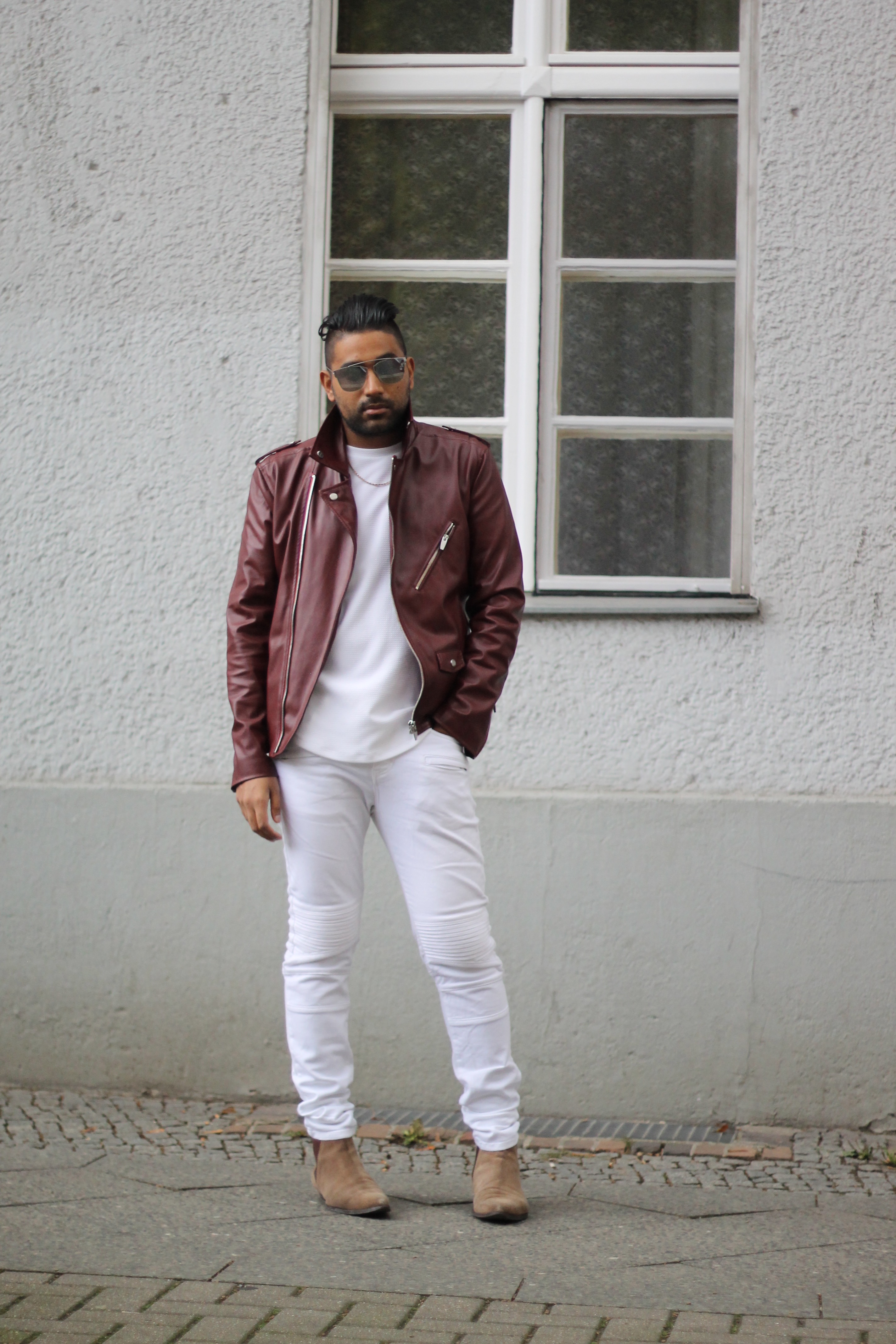 ENDOXIST - Menswear Blogger - Milan Fashion Week | Canadian Tuxedo - Street Style | Burgundy Leather