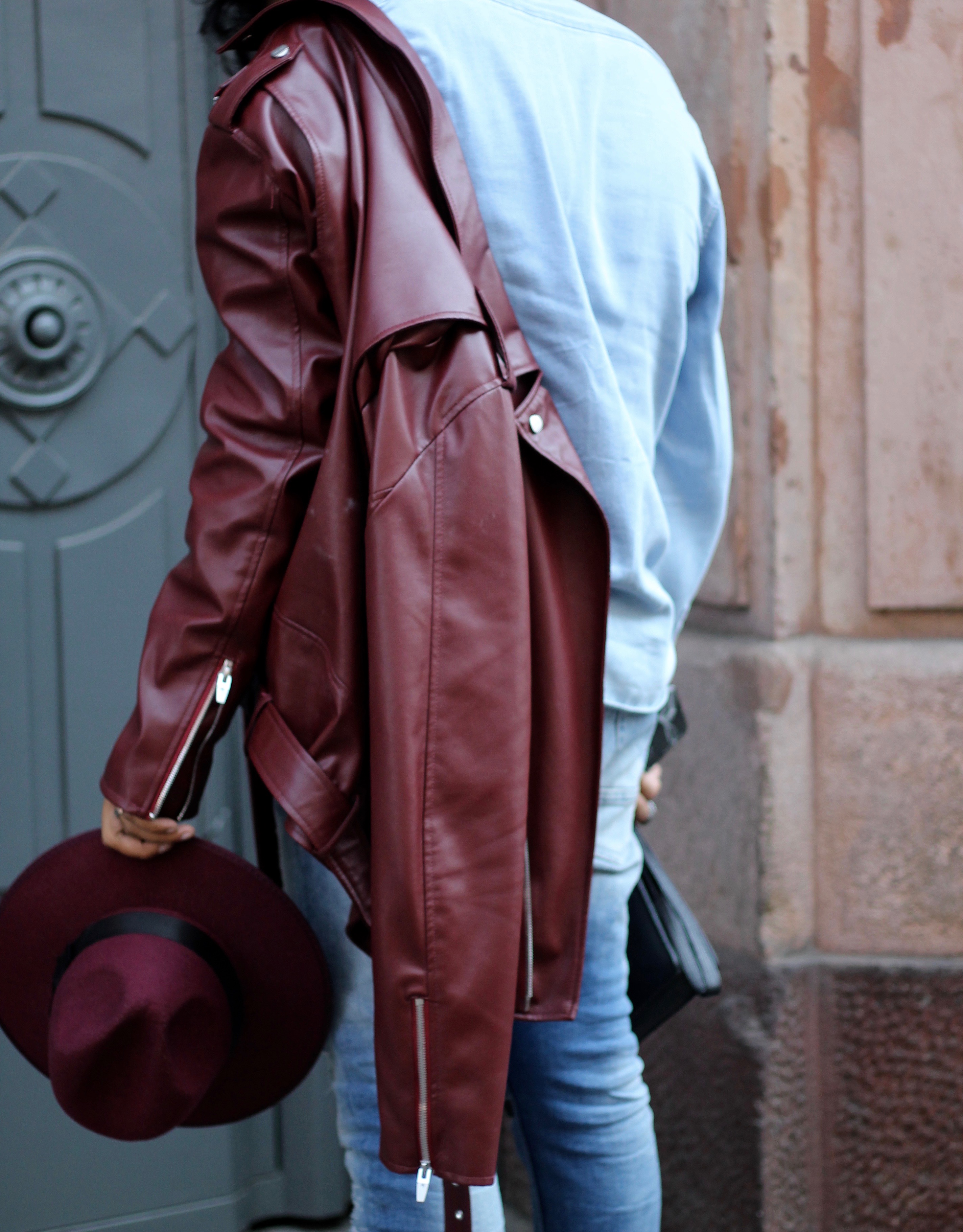 ENDOXIST - Menswear Blogger - Milan Fashion Week | Canadian Tuxedo - Street Style | Burgundy Leather