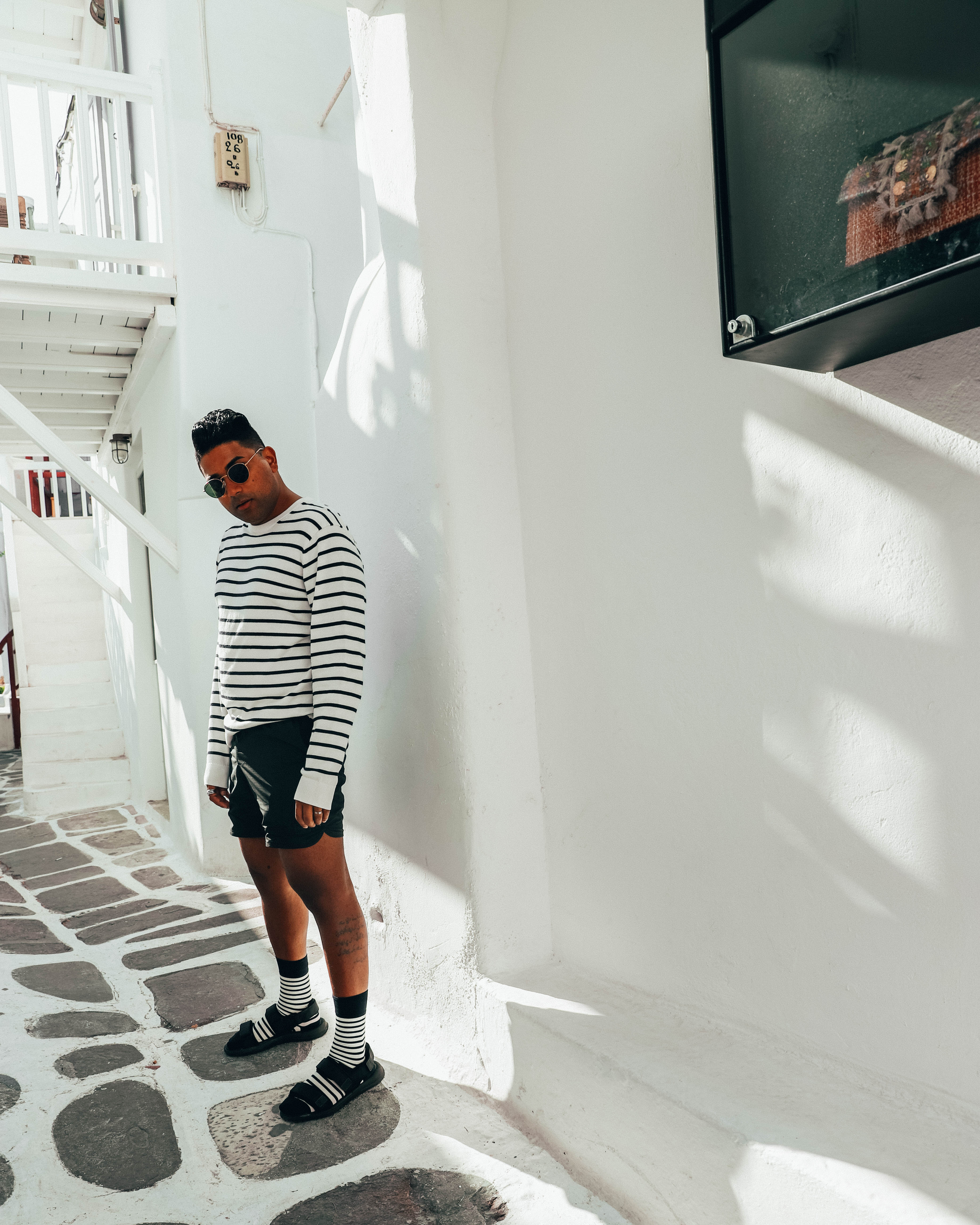 ENDOXIST | Mykonos, Greece | Striped Summertime Outfit | Men's Style Blogger | Lessons From Dad